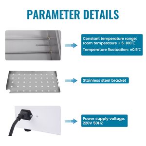 Bain-marie thermostaté numérique de laboratoire 27L 1500W avec protection contre la surchauffe - Product Image 6