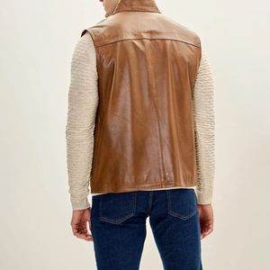 Chaleco de Cuero para Hombre, Transpirable, Cómodo y Ligero, Ropa Casual, Precio Razonable, Hecho en Fábrica - Product Image 4