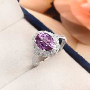 Anillo de Alejandrita en Plata de Ley 925 con Gema Ovalada y Detalles de Circonita Cúbica, Anillo de Compromiso para Mujer, Regalo, Joyería Fina - Product Image 3