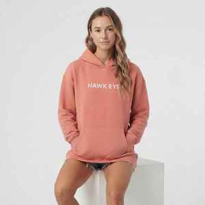 Sudadera con Capucha Oversize para Mujer, Color Rosa Coral, Hombros Caídos, Larga, Informal, Lisa - Product Image 3