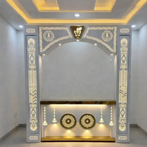 Comptoir rond en acier inoxydable doré - Product Image 1