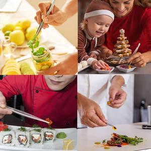 Pinzas de Cocina Rectas de Acero Inoxidable para Chef, Pinzas de Cocina Regulares para Chef, Herramientas para Barbacoa, Pinzas para Chef al Aire Libre - Product Image 5