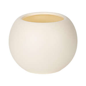 กระถางดอกไม้ทรงกลมพลาสติกสีขาว - น้ำหนักเบา ทนทาน เป็นมิตรกับสิ่งแวดล้อม เคลือบผง ดีไซน์เรียบง่าย ทันสมัย ใช้ได้ทั้งภายนอก/ภายใน - Product Image 2