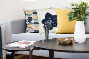 Anne Home - White Pillow <b>Blue</b> Star set of 2 Decorative <b>Throw</b> Pillows for Sofa Home Decor 41.91Lx41.91Wx12.7H cm - Product Image 5