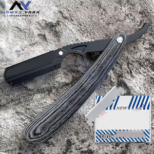 Premium Straight <b>Razors</b> Men Professional Barber <b>Razor</b> Ergonomic Wooden Handle Shaving Black Swing Lock <b>Razors</b> - Product Image 3