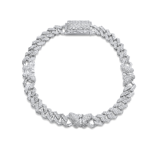Pulsera de Eslabones Cubanos con Diamantes Brillantes VVS Cultivados en Laboratorio, Corte Redondo Brillante, Joyería Premium de Hip Hop, Colección de Pulseras de Lujo - Product Image 1