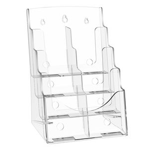 Exhibidor de Folletos Acrílico Transparente de 4 Niveles, 8.5 x 11 Pulgadas, Organizador de Plástico para Folletos - Product Image 1