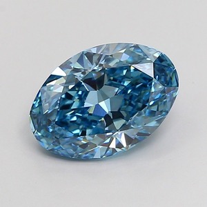 Diamant ovale modifié CVD cultivé en laboratoire, couleur bleu vif fantaisie, clarté VS1, polissage excellent, pierre précieuse de luxe premium en vrac - Product Image 1