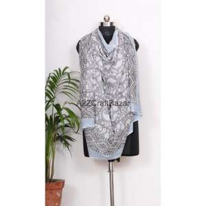 100% Cotton Skin-Friendly Breathable <b>Warming</b> Soft Solid Color Floral Digital Handmade Women's Pareo Sarongs Hijab Beachwear - Product Image 5