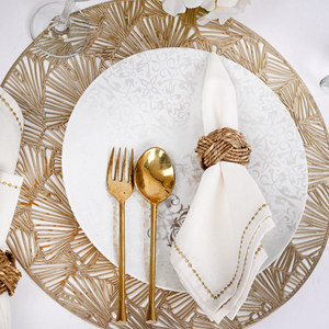 Ronds de serviette Jacinthe d'eau naturelle Rond de serviette de ferme fait à la main pour la fête de Noël Fournitures de décoration de table de mariage - Product Image 4