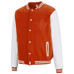 Men's Black Hooded Breathable Knitted Spliced Varsity Jacket Polyester/Cotton Stand Collar <b>Covered</b> <b>Button</b> Closure Casual Autumn - Product Image 5