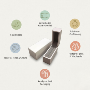 Caja de Embalaje de Joyería de Cartón Kraft Rosa Personalizada |   Caja de Regalo de Papel Pequeña al por Mayor para Anillos, Collares y Almacenamiento de Joyería Económica - Product Image 5