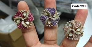 Luxury Floral Cluster <b>Statement</b> <b>Ring</b> Colorful Crystal Encrusted Cocktail <b>Ring</b> Elegant Women Party Wedding Fashion Jewelry - Product Image 2