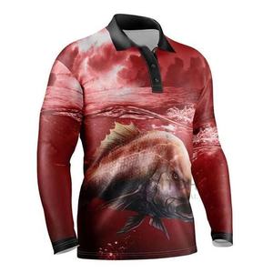 Chemises de pêche UPF50 anti-UV, chemise de pêche de qualité supérieure, impression par sublimation de squelette de poisson, séchage rapide, respirante - Product Image 1