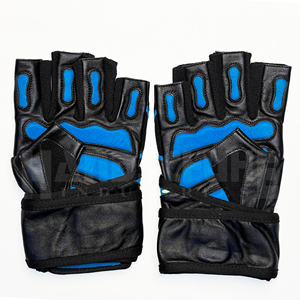 Professional Blue & <b>Black</b> Weightlifting Gloves with Heavy Duty Wrist <b>Wraps</b> | Premium Non-Slip Grip for Ultimate Gym Workout Gear - Product Image 2
