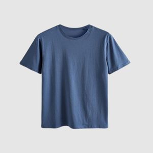 Camiseta de algodón de cuello redondo de color liso para hombre, peso de tela 320g, costuras de doble aguja, fitness - Product Image 1