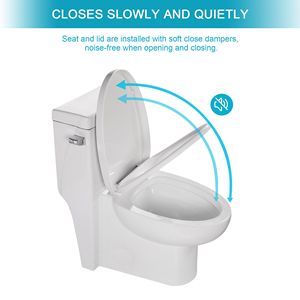 WC in ceramica monopezzo con singolo filo e seduta di chiusura morbida - Product Image 5