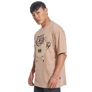 เสื้อยืดโอเวอร์ไซส์ทรงหลวมผ้าคอตตอน 100% แบบย้อมสีเอซิด พิมพ์ลายตามสั่ง ขายส่งสำหรับผู้ชาย - Product Image 2