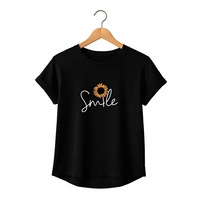 T-shirt vert à col rond pour femme, manches courtes, élégant, uni, coupe ajustée, en jersey de coton respirant, écologique, broderie printanière
