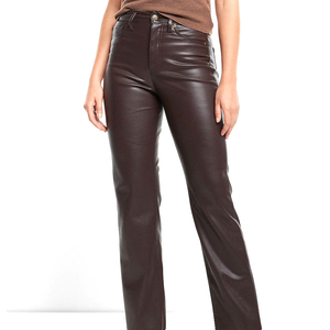 High Quality Custom Made Women's Winter Leather Pants-Breathable Anti-Pilling/Anti-Wrinkle Soft Fabric Stylish Design - Product Image 1