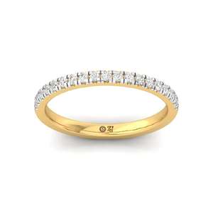 Anillo de media eternidad Radiance Royale con diamantes CVD cultivados en laboratorio de corte diferente, chapado en oro de 10K, elegante alianza de boda para mujer - Product Image 1