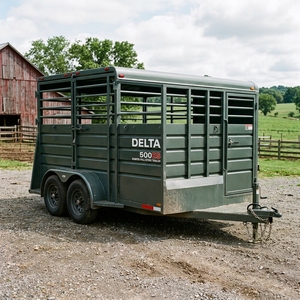 Remolque de ganado Delta 500ES Premium de alta resistencia para transporte de ganado vacuno, ovino y caprino en granjas y ranchos - Product Image 5