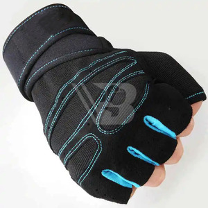 Gants de cyclisme mi-doigts unisexe avec coussinet en gel, paume en cuir synthétique antidérapant pour entraînement, fitness, gym, saut à la corde, sports, marque personnalisée - Product Image 3