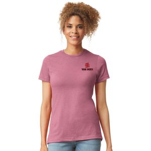 Camiseta de algodón suave de manga corta con cuello redondo para mujer, top básico informal, ropa personalizada al por mayor, OEM ODM - Product Image 1