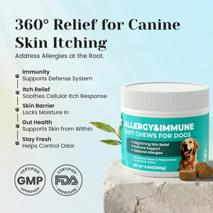Golosinas Masticables Suaves para Perros y Gatos, Alivio de Alergias, Tratamiento para la Picazón de la Piel, Refuerzo Inmunológico, Antipicazón, Alivio de Alergias en Mascotas, Alergias Estacionales - Product Image 3