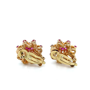 Pendientes de Aro con Flores, Chapados en Oro de 14K, con Engaste de Diamantes, Joyería de Moda para Mujer, para Bodas, Uso Diario Clásico - Product Image 3