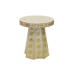 Support de Plante en Mosaïque Géométrique Floral Décoratif avec Étoiles Incrustées en Nacre, Fait Main, Texture Unique - Product Image 1