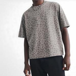 Bulk Graphic T-<b>Shirts</b> Oversized Streetwear Vintage <b>Leopard</b> <b>Print</b> Anti-Pilling <b>Men's</b> XS OEM ODM Supplier - Product Image 4