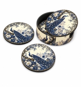 Decorative MDF Enamel Tea <b>Coaster</b> <b>Set</b> With Waterproof Finish For Dining Table Home Decoration And Everyday Use - Product Image 6