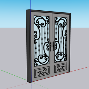 Sofisticados diseños de puertas de hierro y modelos de puertas de seguridad de acero de primera calidad equipados con una manija de puerta de acero inoxidable brillante. - Product Image 4