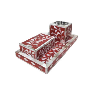 ชุดเครื่องหอมอู๊ดและถ่านหอมสุดหรูสำหรับรอมฎอนและอีด ชุดเตาเผาบาคูร์ไม้ทำมือสุดหรูพร้อมลายฝังมุก - Product Image 5