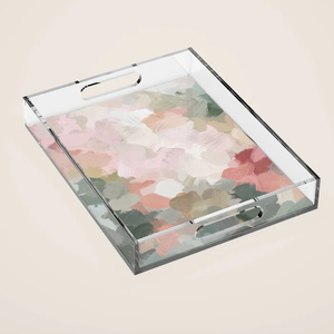 Modern Rectangle Acrylic Serving Tray Customized Eco Friendly Printed Design Breakfast table Bread Snacks Serving Tray - Product Image 3