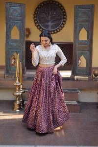 <b>Indian</b> Ethnic Designer Skirt <b>Top</b> Lehenga Choli for Navratri Collection for Women Fancy Trendy Outfit in Beads Embroidery Work - Product Image 3
