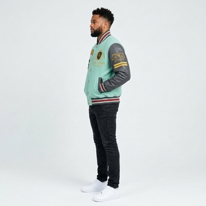 Embroidered College Varsity <b>Jacket</b> Custom <b>Men</b> Letterman Baseball Bomber <b>Jacket</b> Personalized <b>Jacket</b> Wholesale Manufacturer - Product Image 3