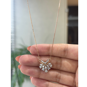จี้เพชร 0.80 กะรัต ดีไซน์วินเทจสำหรับผู้หญิง สร้อยคอทอง 14K เครื่องประดับหรูหรา ออกแบบและผลิตตามสั่ง - Product Image 2