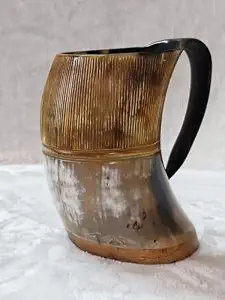 Mug Viking Artisanal en Corne de Buffle, Motif Animalier, pour Mead et Bière, Écologique, Personnalisable, Occasions Spéciales, Style Antique, Artisanat Naturel - Product Image 4