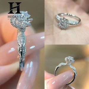 Luxury <b>Crown</b> Setting Round Diamond <b>Ring</b> 14K White Gold Twisted Infinity Pavé Band Milgrain Tiara Solitaire Engagement <b>Ring</b> - Product Image 2