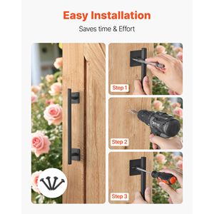 Maniglia per cancello rustico 12.6, maniglia per porta da fienile, rivestimento moderno resistente alla ruggine, acciaio al carbonio resistente, facile installazione - Product Image 3