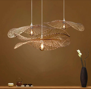 Handwoven Bamboo Pendant Light Coastal Sustainable Home <b>Decor</b> Natural Rattan <b>Ceiling</b> Lamp Eco Friendly Supplier - Product Image 3