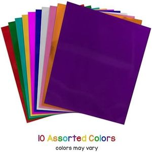 Hygloss - Papel Metálico Brillante de 8.5x10 Pulgadas, 50 Hojas, 10 Colores Surtidos para Manualidades, Papel de Aluminio 100% para Manualidades - Product Image 2