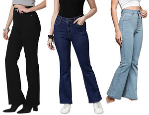 Jeans de Mezclilla Ajustados de Cintura Media para Mujer, Talla Grande, Ecológicos, 100% Algodón, Resistentes al Viento, Largo hasta el Tobillo - Product Image 1