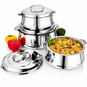MAXFRESH CLASSIC BELLY HOTPOT <b>SET</b> INSULATED STAINLESS STEEL CASSEROLE <b>POT</b> COVER 20CM DIAMETER KEEP FOOD WARM EXPORT QUALITY - Product Image 1