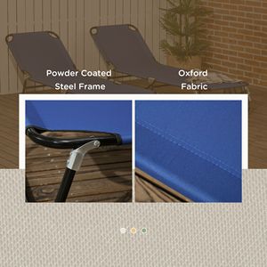 Set di 2 Sdraio Pieghevoli da Piscina con Schienale Reclinabile a 5 Livelli, Struttura in Acciaio per Prendere il Sole all'Aperto, Ideali per Spiaggia e Giardino - Product Image 6