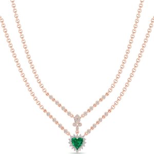 REYES Precio de Fábrica Collar con Colgante de Plata de Ley 925 con Esmeralda de Corte Corazón de 3.5Ct, Regalo de Boda, Joyería Fina - Product Image 5