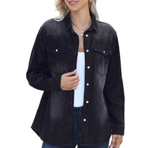 Gran oferta, ropa de calle, chaqueta vaquera hecha a medida para mujer, artículos Premium, Chaquetas vaqueras elegantes transpirables a prueba de viento para mujer, servicio OEM - Product Image 3