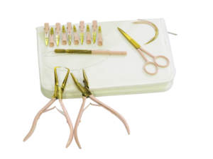 Hair Extension Beading Tool Microlink Hair Extension Pliers for Beads Micro Nano Bead Closer <b>Needle</b> <b>Threader</b> Loop Tool - Product Image 5